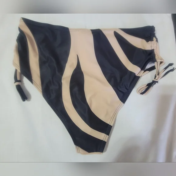 2 piece strapless bikini high waisted drawstring size medium - Picture 3 of 10